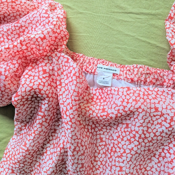 NWOT Club Monaco Malaina puff sleeve red and white floral print blouse - Picture 5 of 6